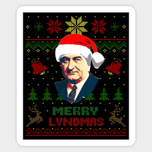 Lyndon B Johnsson Funny Merry Christmas Sticker